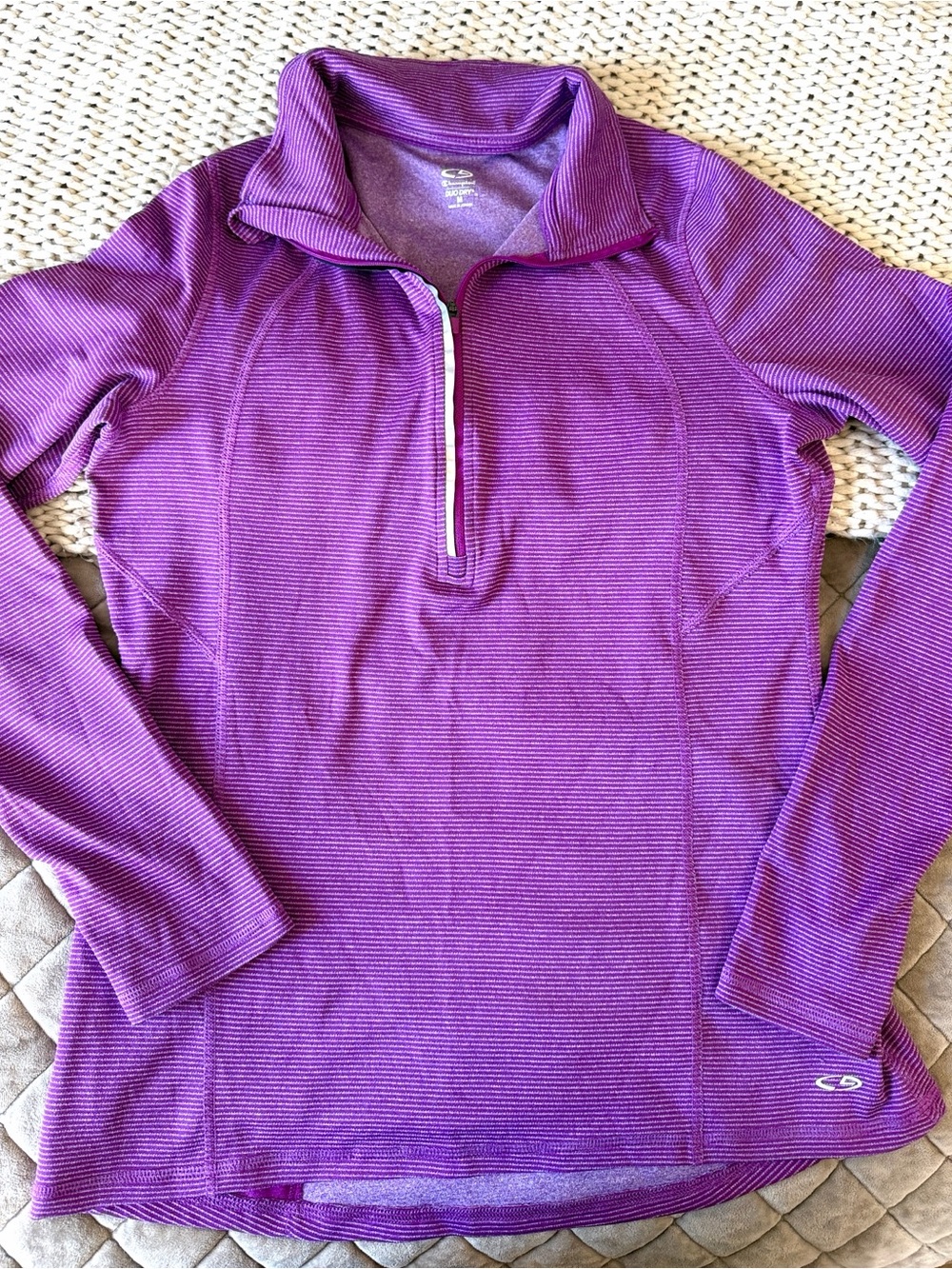 Champion Purple Quarter-Zip Athletic Pullover